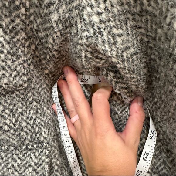 NWT Madewell Gray Herringbone Alpaca Wool Italian Fabric Coat Jacket Medium - Picture 8 of 16